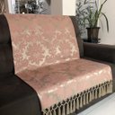 Ver imagem 1 de Manta para Sofá em Tecido Jacquard Medalhão Rosa com Dourado 190x140cm