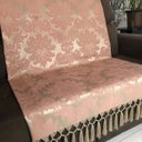 Ver imagem 2 de Manta para Sofá em Tecido Jacquard Medalhão Rosa com Dourado 190x140cm