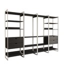 Ver imagem 2 de Closet Industrial Casal Completo Loft Preto 4 Módulos Cabideiro com Gavetas Ferro Branco