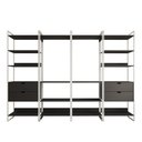 Ver imagem 3 de Closet Industrial Casal Completo Loft Preto 4 Módulos Cabideiro com Gavetas Ferro Branco