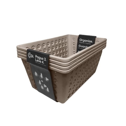 Kit Cesta Grande One Coza 4und. Warm Gray 19,1x28,8x12,3cm