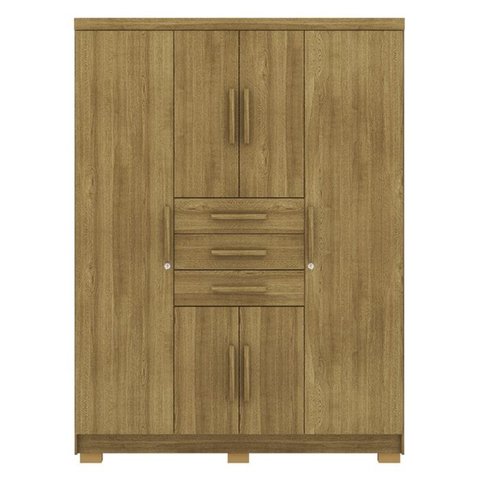 Guarda Roupa Casal 151 Cm 6 Portas 3g 10020 Nature Vlr