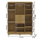 Ver imagem 3 de Guarda Roupa Casal 151 Cm 6 Portas 3g 10020 Nature Vlr