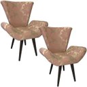 Ver imagem 1 de Kit 2 Poltronas Decorativas Elegance 402 Rosa com Dourado