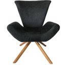 Ver imagem 2 de Kit 2 Poltronas Elegance Base Giratória Ferro e Madeira Suede Preto