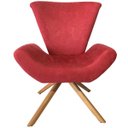 Ver imagem 3 de Kit 2 Poltronas Elegance Base Giratória Ferro e Madeira Suede Vermelho