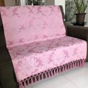 Ver imagem 1 de Manta para Sofá em Tecido Jacquard Medalhão Rosa Bebê 190x140cm