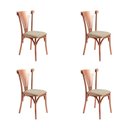 Ver imagem 1 de Kit 4 Cadeiras Paris Luxo Apartamento Sala de Jantar Estrutura Aço Cobre Design Premium - Cobre/Bege
