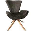 Ver imagem 4 de Kit 2 Poltronas Elegance Base Giratória Ferro e Madeira Suede Marrom