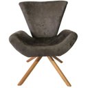 Ver imagem 3 de Kit 2 Poltronas Elegance Base Giratória Ferro e Madeira Suede Marrom
