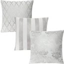 Ver imagem 1 de Kit 3 Capas de Almofadas Luxo Prata com Branco 45x45cm