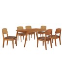 Ver imagem 4 de Conjunto: Mesa Sala Jantar Havana Tampo Curvo 180cm+6 Cadeiras Havana Naturale - Suede Marrom -