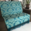 Ver imagem 1 de Manta para Sofá em Tecido Jacquard Medalhão Verde 190x140cm