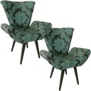 Ver imagem 1 de Kit 2 Poltronas Decorativas Elegance 104 Verde Com Marrom