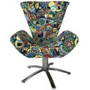 Ver imagem 2 de Poltrona Giratória Elegance Jacquard Romero Britto Ii