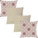Ver imagem 1 de Kit 4 Capas de Almofadas Composê Gorges Bege e Linho 45x45cm