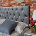 Ver imagem 1 de Cabeceira Estofada Casal Capitnê Luna Corino Cinza 140 X 80 cm RBL