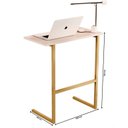 Ver imagem 6 de Mesa de Apoio Lateral Suporte Notbook Max Dourado e Pérola