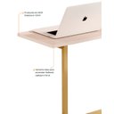 Ver imagem 5 de Mesa de Apoio Lateral Suporte Notbook Max Dourado e Pérola