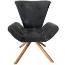 Ver imagem 2 de Kit 2 Poltronas Elegance Base Giratória Ferro e Madeira Jacquard Preto
