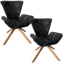 Ver imagem 1 de Kit 2 Poltronas Elegance Base Giratória Ferro e Madeira Jacquard Preto