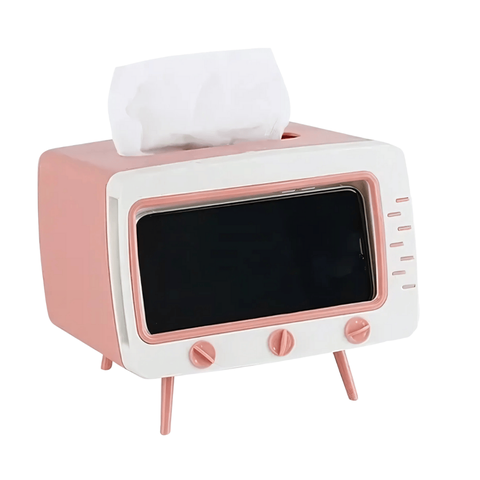 Suporte Decorativo Tv Retro Porta Lenços Rosa Xc-sp-62