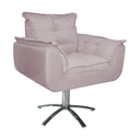 Ver imagem 2 de Conjunto 2 Poltronas Para Recepção Com Base Giratória de Metal Opala Suede Rose - LM DECOR