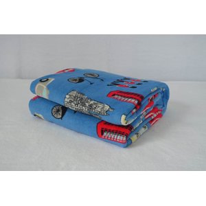 Cobertor Microfibra Estampado London - Azul - Solteiro