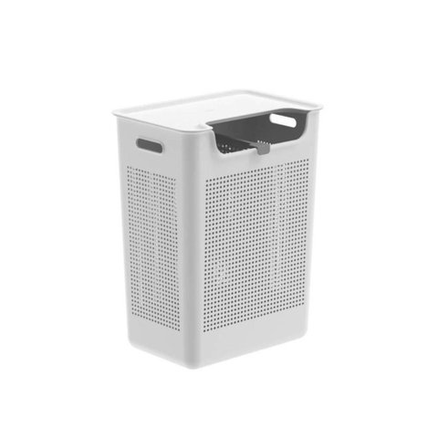 Cesto de Roupas com Duplo Compartimento ou 50L Linha Flow - Branco