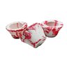 Kit 5 mini vasos flor em cimento / concreto marmorizado branco vermelho- HD - 2