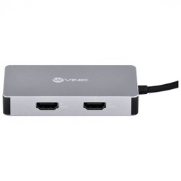 HUB USB TIPO C / TYPE C 5 EM 1 COM 2 HDMI + VGA + USB 3.0 + POWER DELIVERY (PD) 60W - HC-5VGA Vinik  - 4