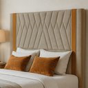 Ver imagem 2 de Cabeceira Cama Box Casal Queen 160 Cm Mali Veludo Bege - Nexta Casa