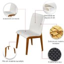 Ver imagem 6 de Kit 6 Cadeira de Jantar Estofada Alice Boucle Branco Base Madeira Castanho - Arkell