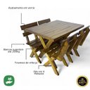 Ver imagem 3 de Conjunto Mesa Madeira Rústica para Churrasco - Mesa de 1 Metro + 4 Bancos Imbuia