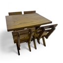 Ver imagem 1 de Conjunto Mesa Madeira Rústica para Churrasco - Mesa de 1 Metro + 4 Bancos Imbuia