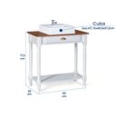Ver imagem 5 de Bancada Aparador Mini Lavabo 1 Gaveta e Prateleira com Cuba Linz Móveis - Branco/imbuia Glazer