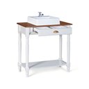 Ver imagem 2 de Bancada Aparador Mini Lavabo 1 Gaveta e Prateleira com Cuba Linz Móveis - Branco/imbuia Glazer