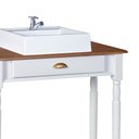 Ver imagem 4 de Bancada Aparador Mini Lavabo 1 Gaveta e Prateleira com Cuba Linz Móveis - Branco/imbuia Glazer