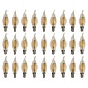 Ver imagem 1 de Kit 28 Lâmpadas Filamento Led Vela Bico Torto Âmbar 4w E14 2700k