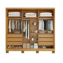 Ver imagem 2 de Guarda Roupa Casal Master 2.40 6 Portas, com Espelho Externo, 100% MDF | Bianchi Naturale