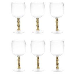 Conjunto 6 Taças Acrílico Transparente Bambu 500 ML - Rojemac - 1