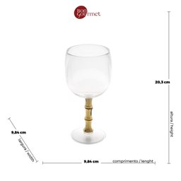 Conjunto 6 Taças Acrílico Transparente Bambu 500 ML - Rojemac - 3