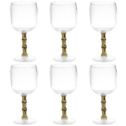 Conjunto 6 Taças Acrílico Transparente Bambu 500 ML - Rojemac - 4