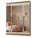 Ver imagem 2 de Guarda-Roupa Solteiro 4 Portas Batentes com Espelhos Rustic/Crema/Rustic Netuno Madesa