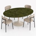 Ver imagem 3 de Mesa de Jantar Saarinen Oval 120x80 cm Tampo Mármore Vitória Régia Base Laca Off White