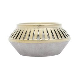 Vaso Decorativo Cerâmica Dourado/marrom 16x8cm - 3