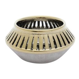 Vaso Decorativo Cerâmica Dourado/marrom 16x8cm - 4