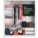 Ver imagem 6 de Guarda-Roupa Casal Madesa Lyon 3 Portas de Correr com Espelho 2 Gavetas Branco/Preto Cor:Branco/Pret