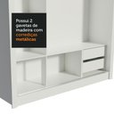 Ver mais imagens de Guarda-Roupa Casal Madesa Lyon 3 Portas de Correr com Espelho 2 Gavetas Branco/Preto Cor:Branco/Pret