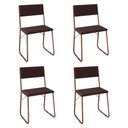 Ver imagem 1 de Kit 4 Cadeiras Angra Estofadas para Mesa Sala de Jantar Cozinha Conforto - Cobre/marrom